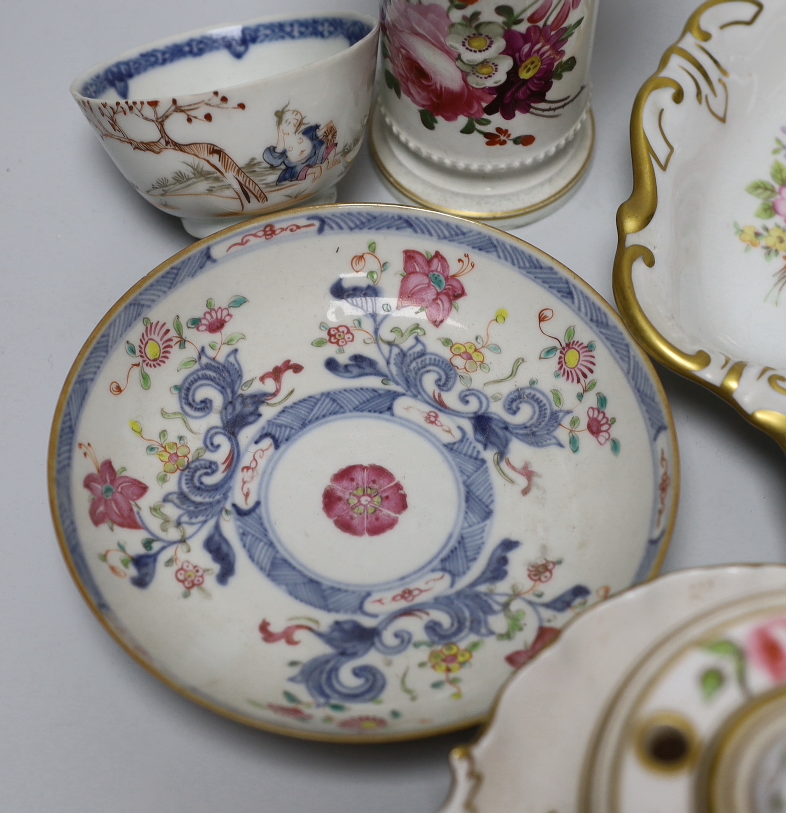 A group of Worcester and Derby 19th century china etc